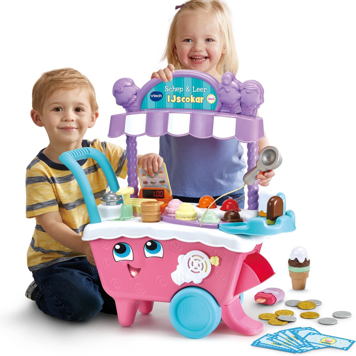 VTech Schep & Leer IJscokar Deluxe - Educatief Speelgoed - IJskar - Ontdek Kleuren, Dieren en Tellen - Kinderspeelgoed 2 Jaar tot 5 Jaar