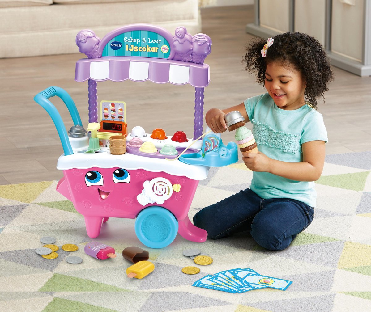 VTech Schep & Leer IJscokar Deluxe - Educatief Speelgoed - IJskar - Ontdek Kleuren, Dieren en Tellen - Kinderspeelgoed 2 Jaar tot 5 Jaar