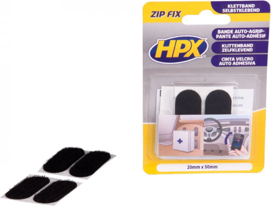HPX ZIP FIX Klittenband Pads - 4 Stuks - Meerkleurig