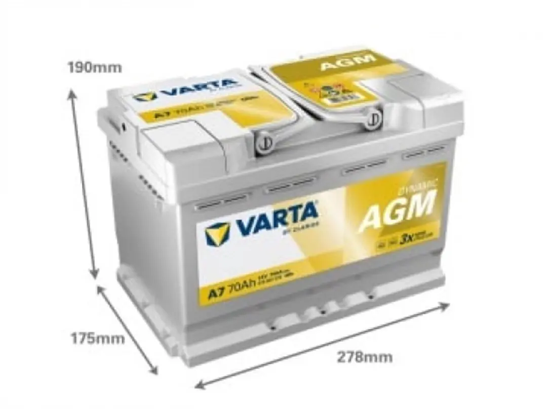 Varta A7 AGM Start-Stop Accu 70Ah 760A - 12V
