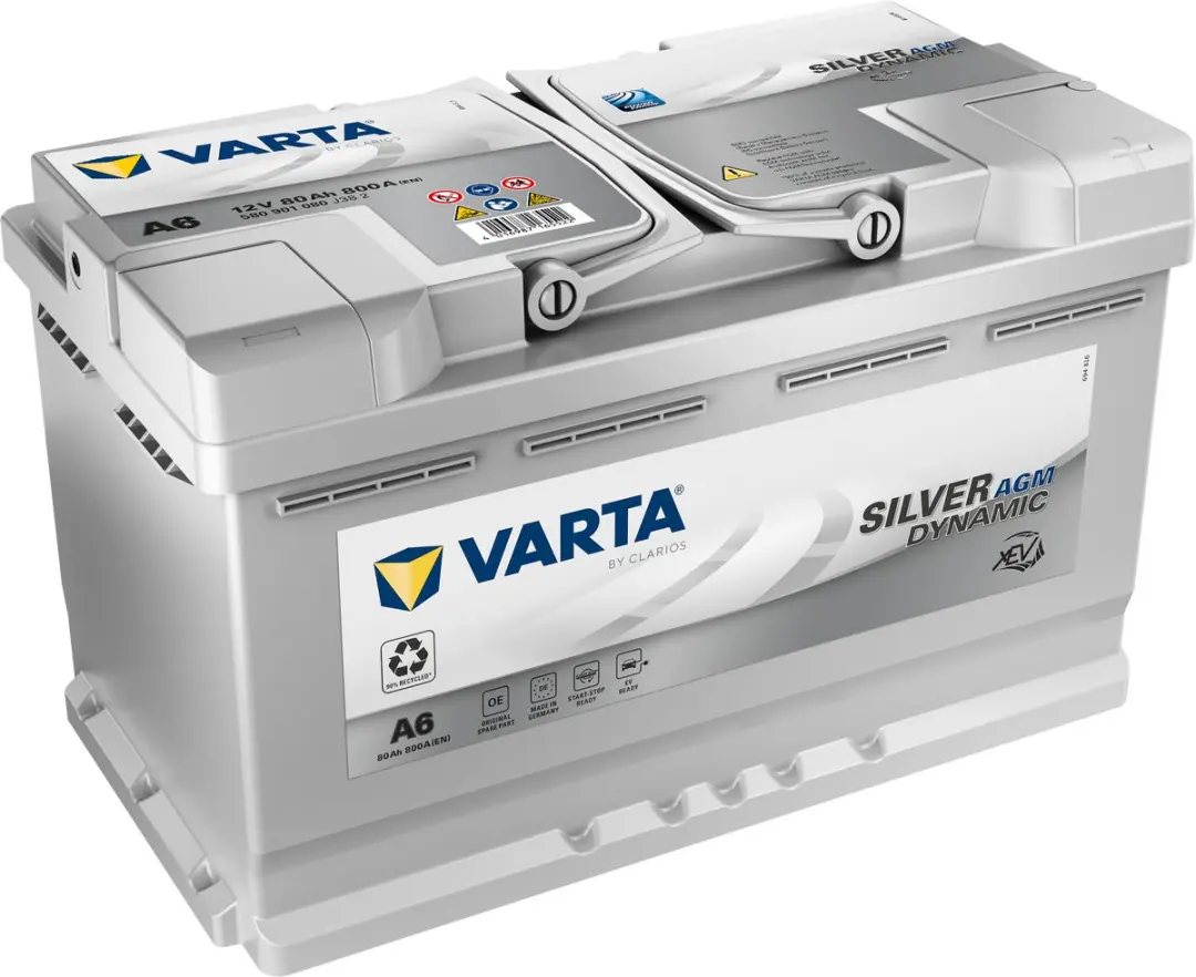 Varta A6 Silver Dynamic AGM 12V 80Ah 800A Auto-accu