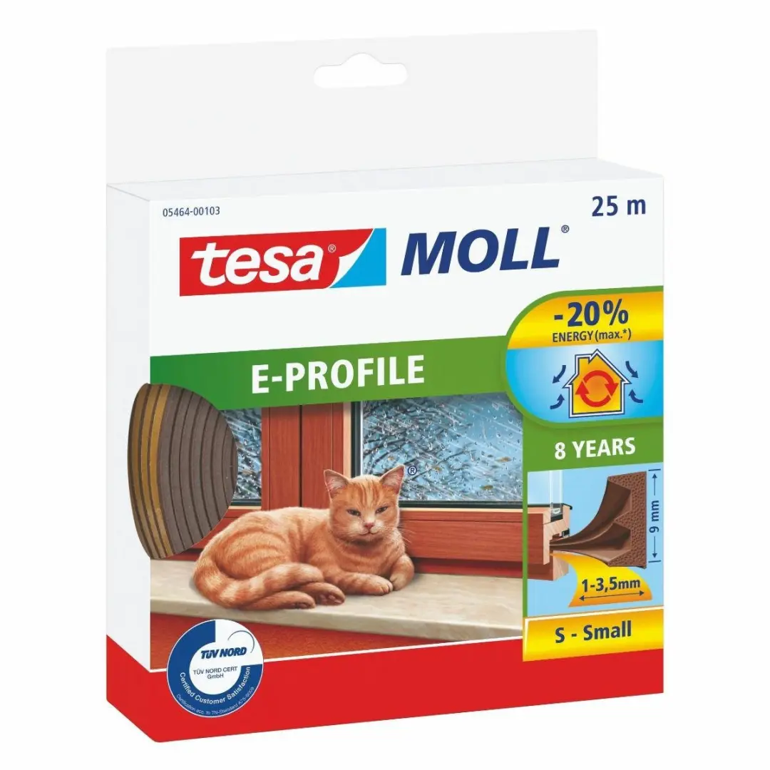 Tesa E-Profiel Bruine Rubberafdichting 25m