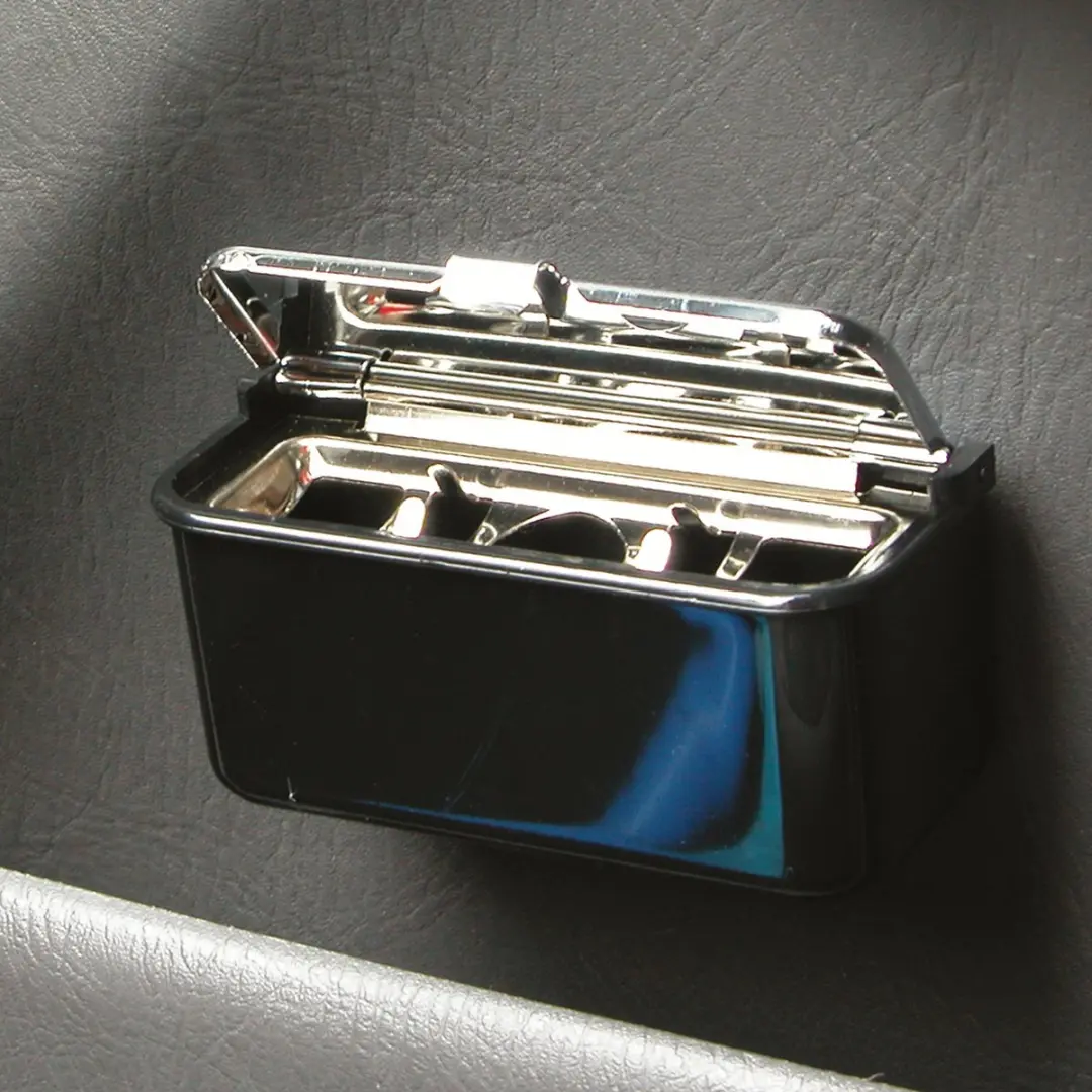 Carpoint Auto-asbak 9x5cm - Zwart/chroom