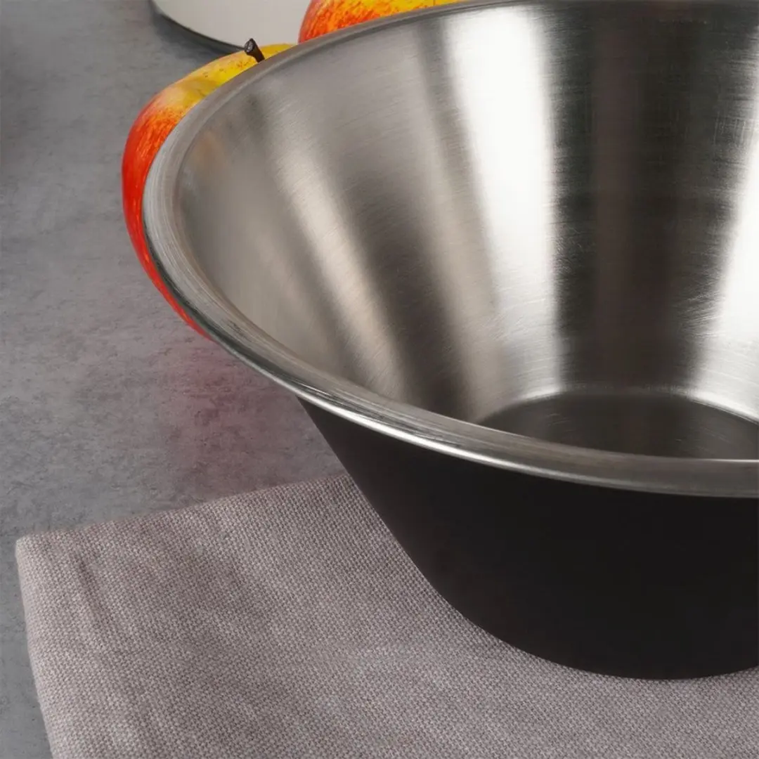 Metaltex Vilde Stalen Keukenkom 22cm - 2L - Zwart Mat