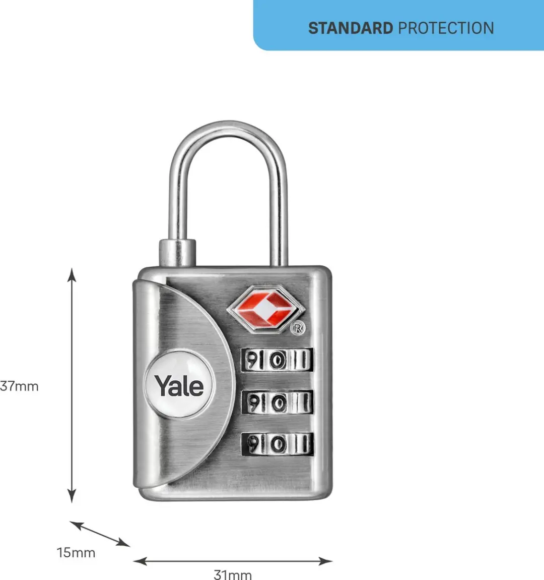 Yale Bagageslot TSA Cijferslot - Zilver