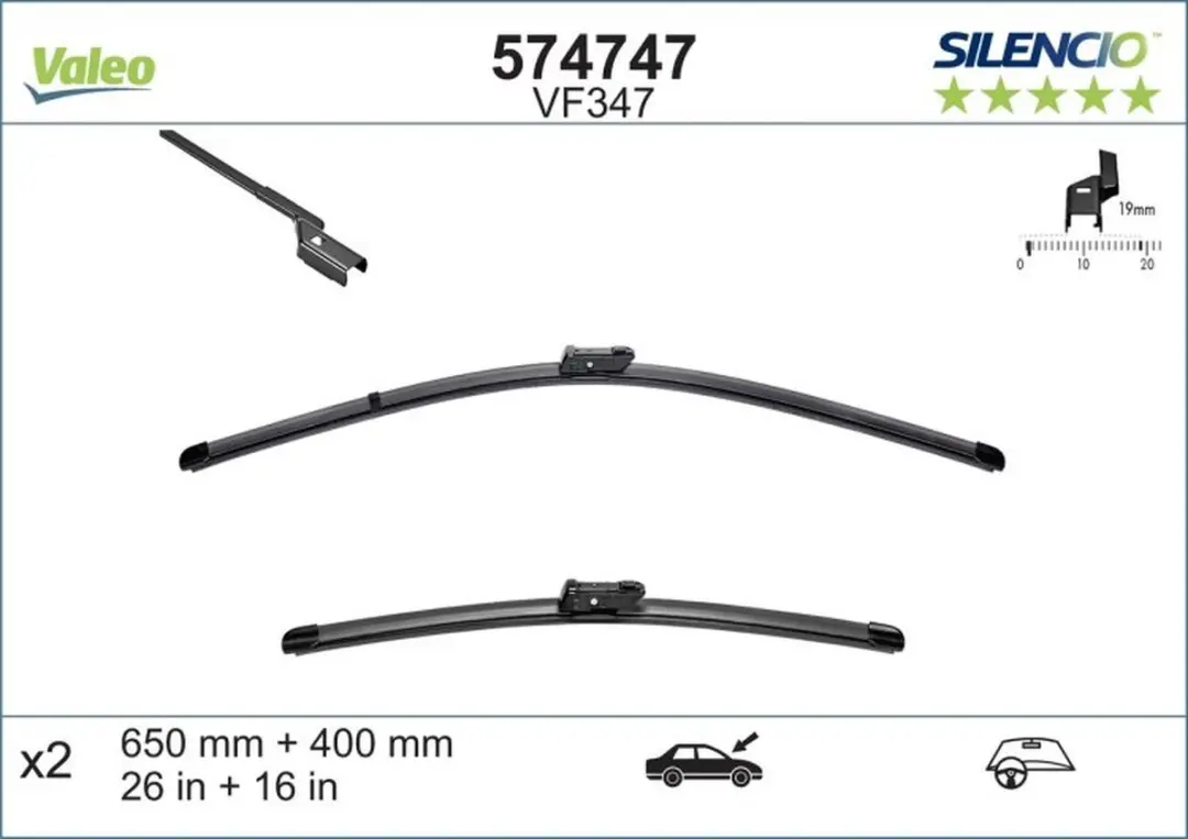 Valeo Silencio VM347 Flatblade Set - Divers
