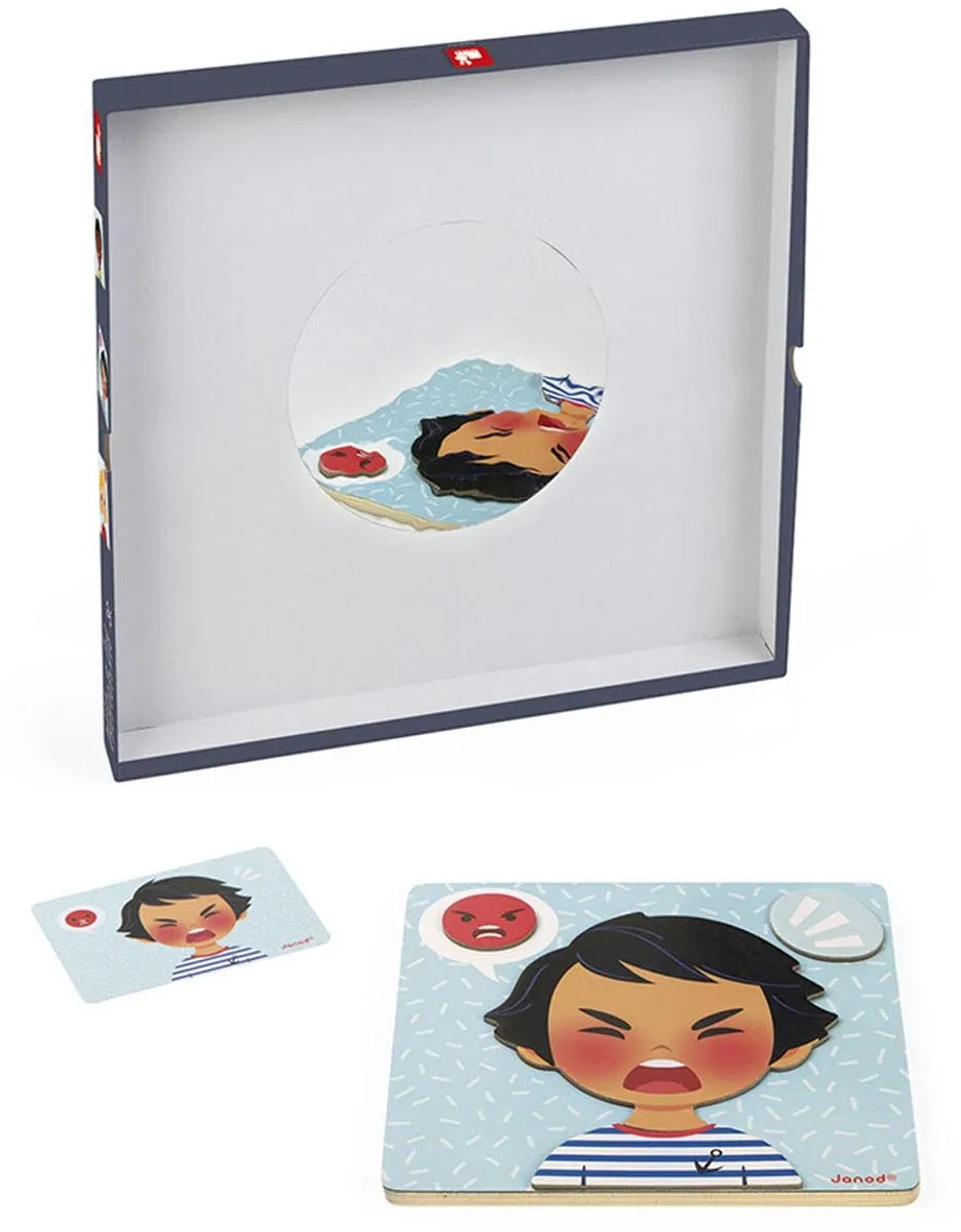 Janod Magnetische Emoties 8038 - Educatief spel - 27 Magneten + 20 Kaarten - Multi