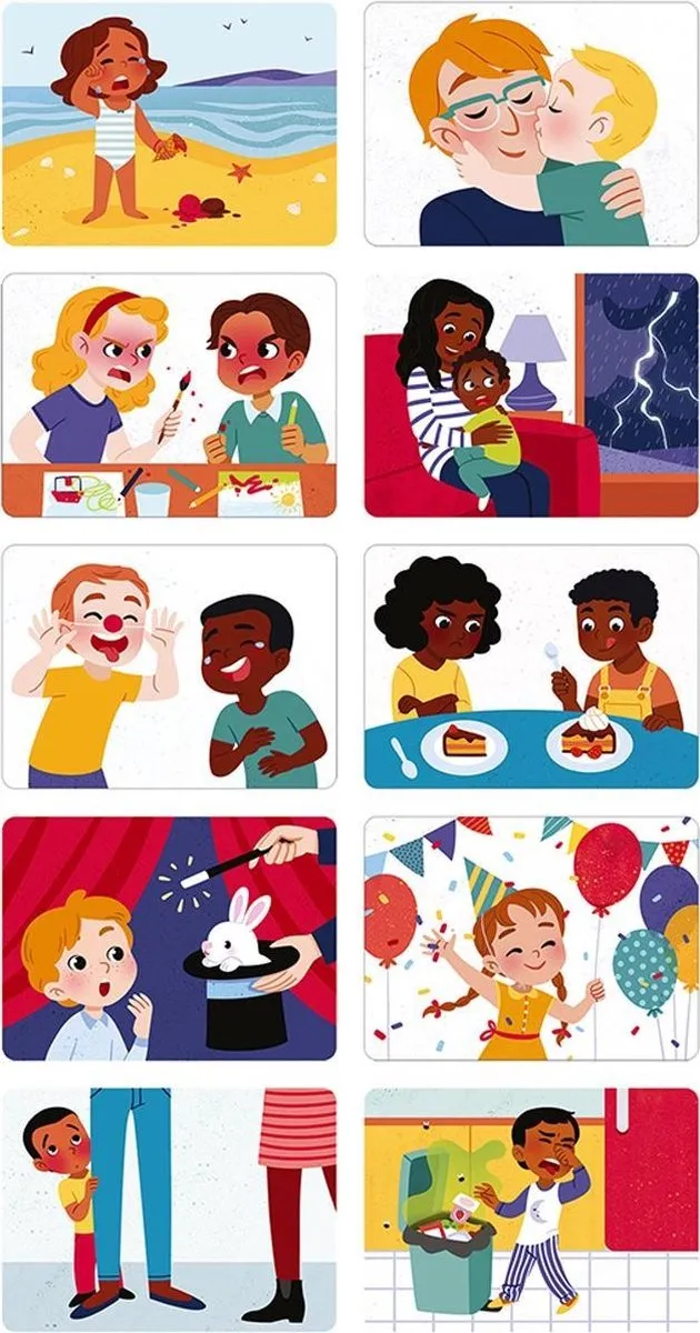 Janod Magnetische Emoties 8038 - Educatief spel - 27 Magneten + 20 Kaarten - Multi
