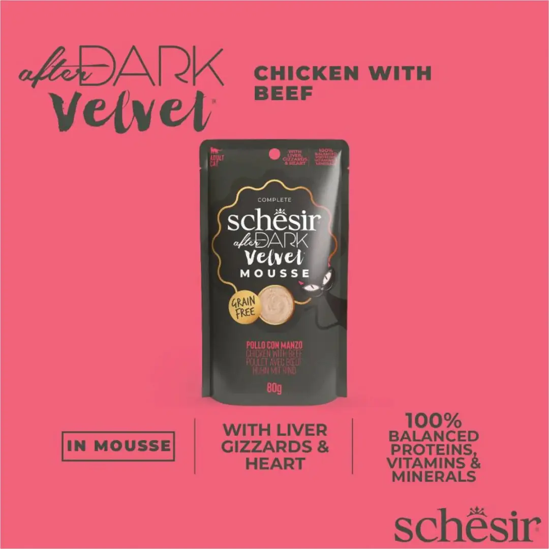 Schesir After Dark Velvet Kattenvoer 80g - Kip & Rund