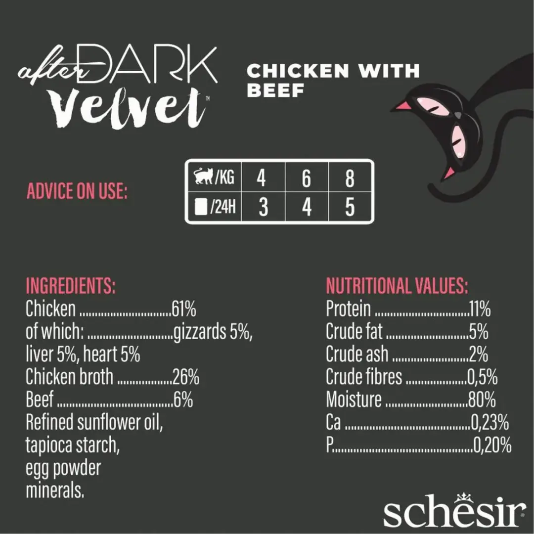 Schesir After Dark Velvet Kattenvoer 80g - Kip & Rund