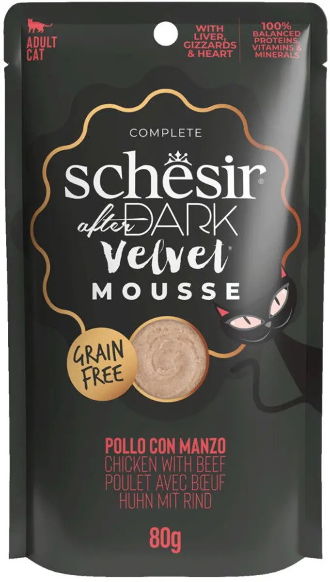 Schesir After Dark Velvet Kattenvoer 80g - Kip & Rund