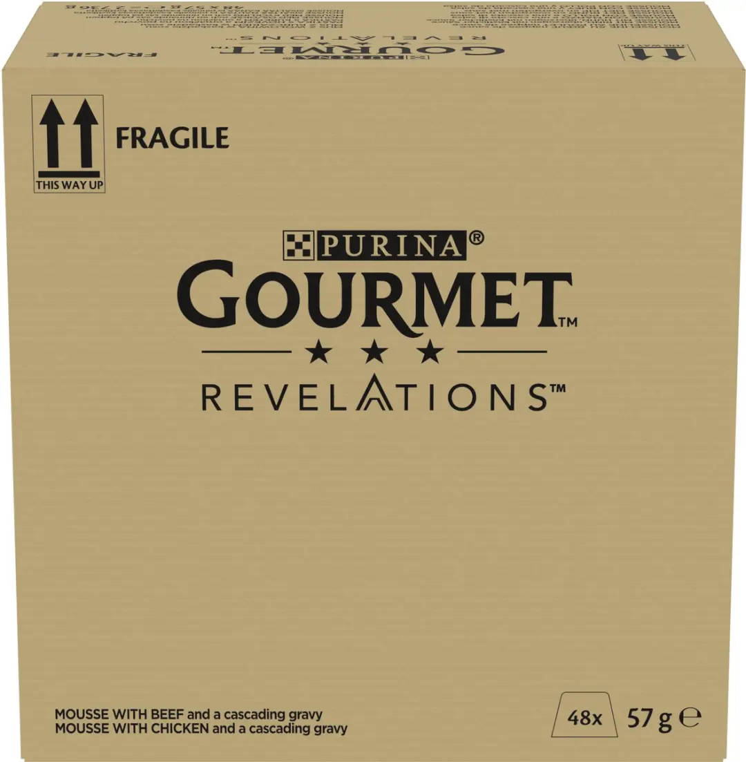 Gourmet Revelations Mousse Kattenvoer Natvoer Kip & Rund - 48 Stuks