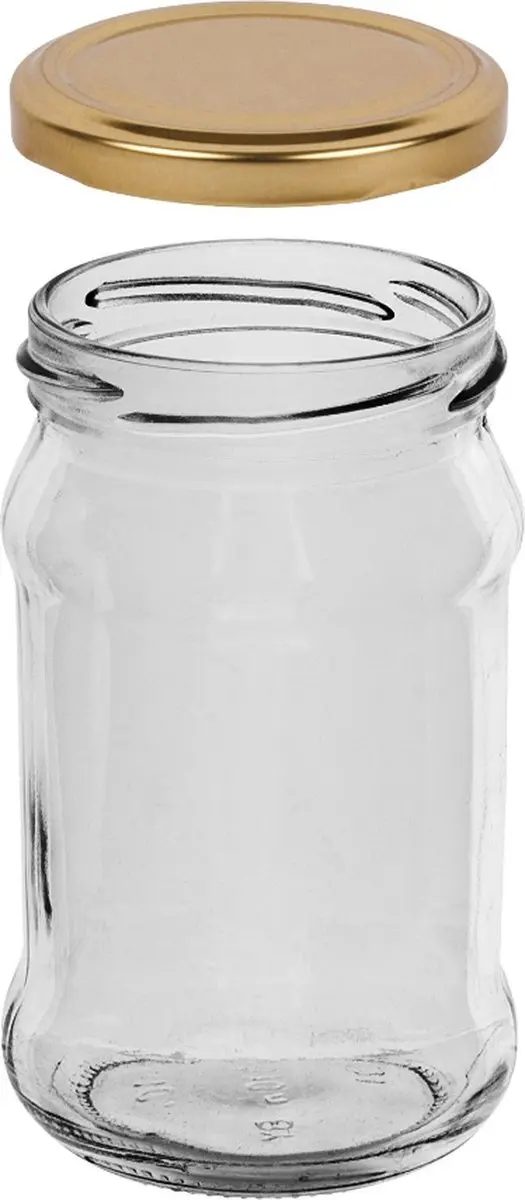 Browin Glazen Jampot 300ml - Ø66cm - 6 Stuks - Gouden Deksel