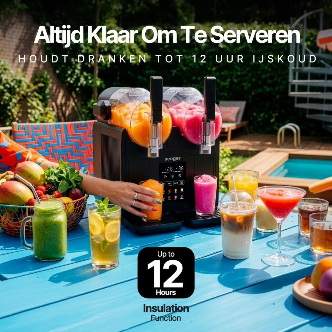 SEEGER SuperSlush Twin SLFRZ2BK Slushmachine - 7 Programma's - 300W - 4L - Zwart