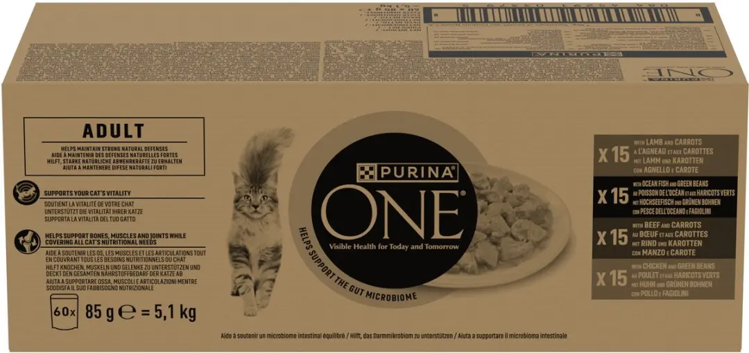 Purina ONE Sensitive Natvoer Tonijn & Kip 60x85g
