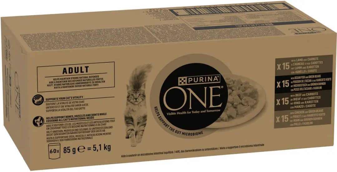 Purina ONE Sensitive Natvoer Tonijn & Kip 60x85g