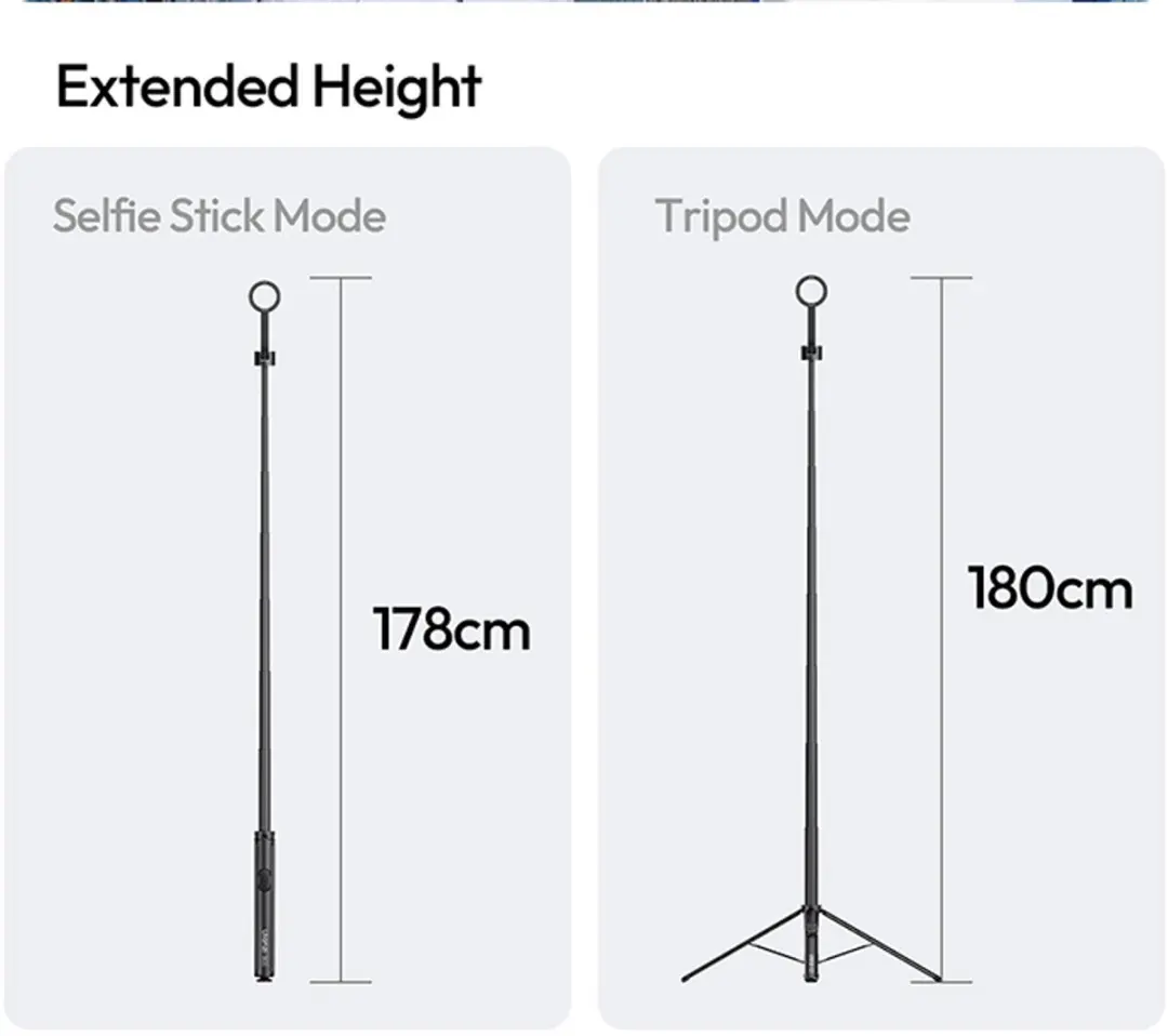 Ulanzi SK-21 Selfie Stick Statief - Zwart - afbeelding 6 van 6