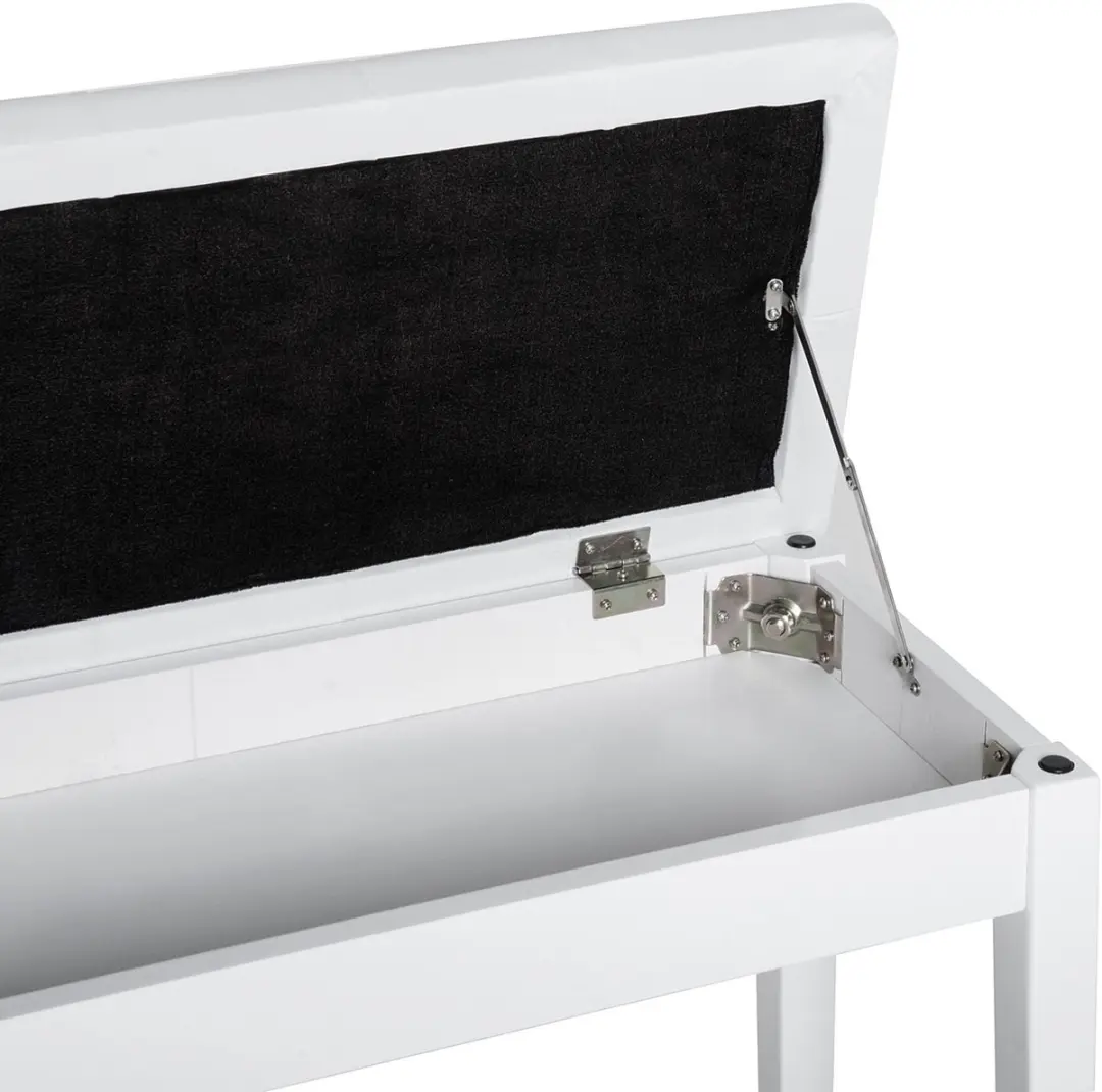 Homcom Klavierhocker Gummihout Kunstleder - 76x36x50cm Wit