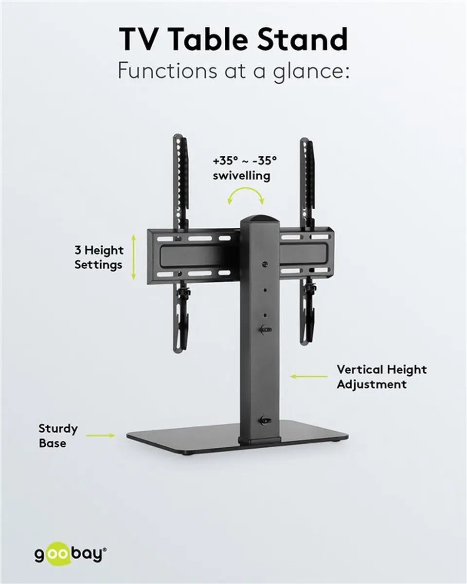 Goobay Tafelstandaard 32-70 inch - 40kg - Zwart