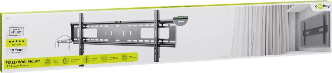 Goobay Pro Series 49892 Muurbeugel - 100 inch - Zwart - afbeelding 6 van 6