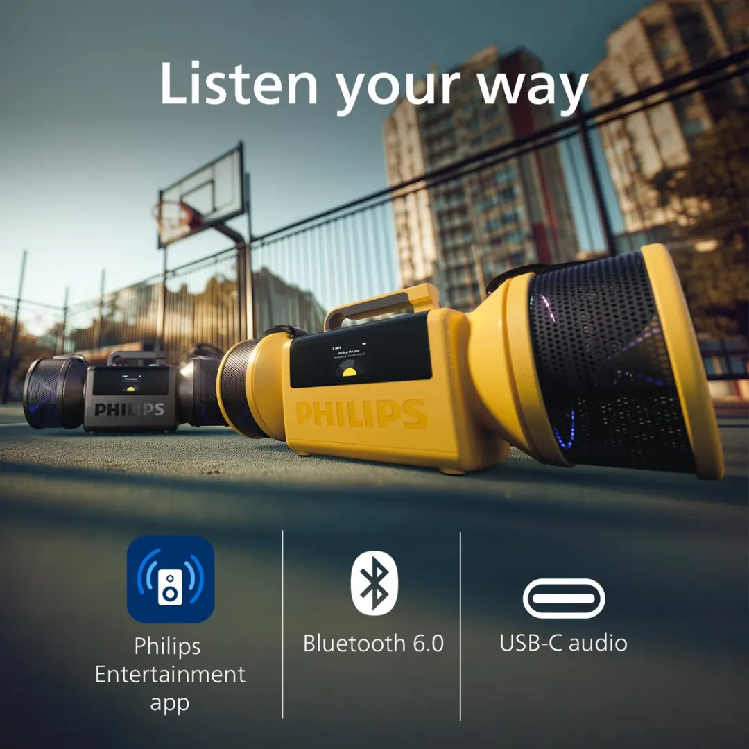 Philips The Tube TAMS80Y/00 Bluetooth Speaker - 280W - Geel