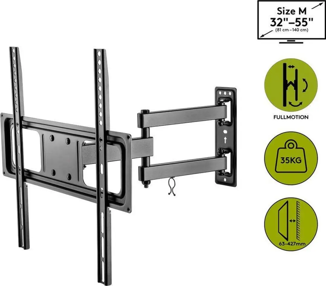 Goobay Basic Series Full Motion M TV Muurbeugel 32-55" - 35kg - Zwart