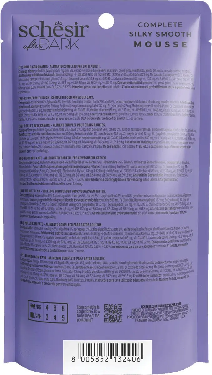 Schesir After Dark Velvet Kattenvoer 80g - Kip & Eend