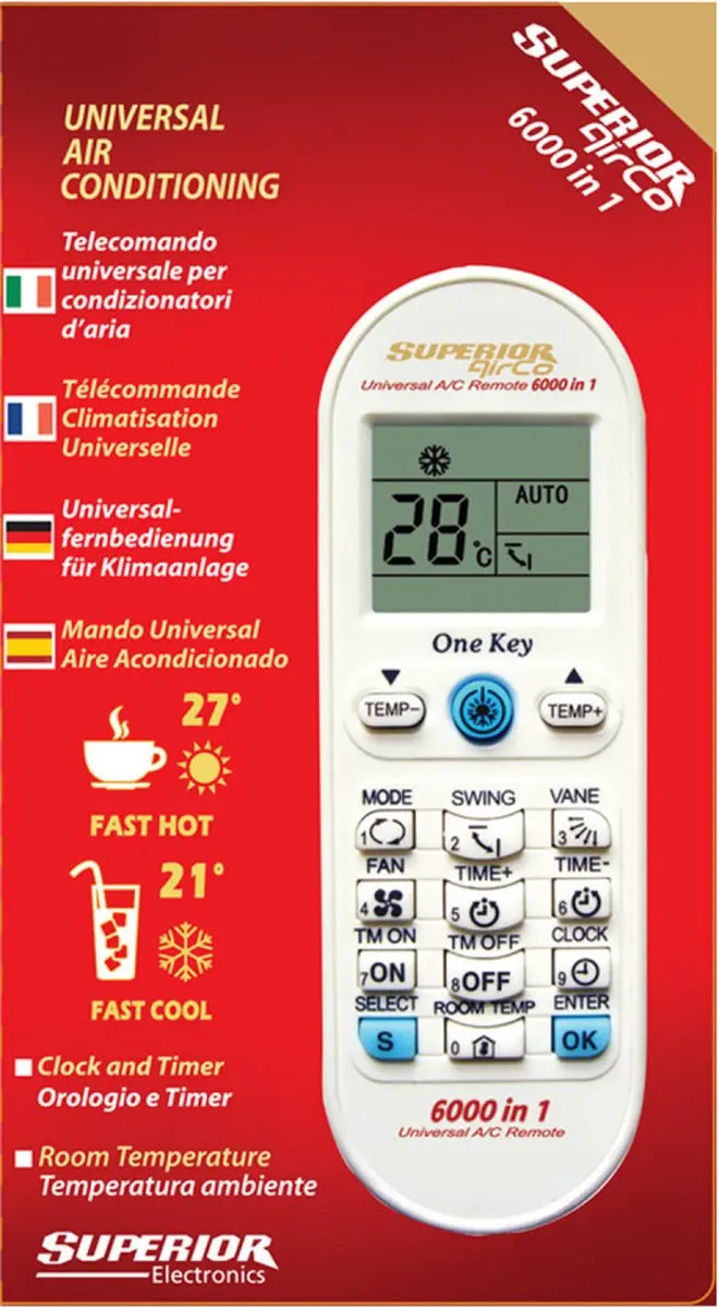 Superior AirCo 6000 IR Afstandsbediening SUP031 - Wit