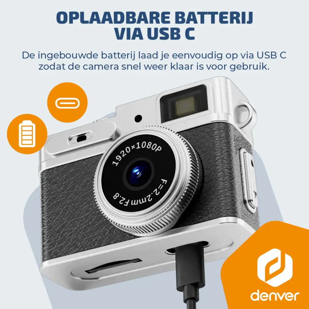 Denver DMC-1203B Compactcamera 12MP - Zwart/Zilver