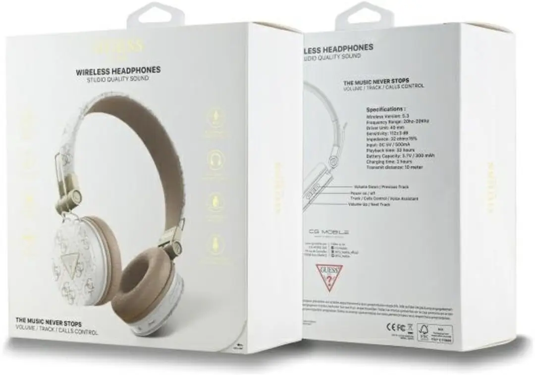 GUESS GUBH70E4PTMH Bluetooth Hoofdtelefoon - Wit