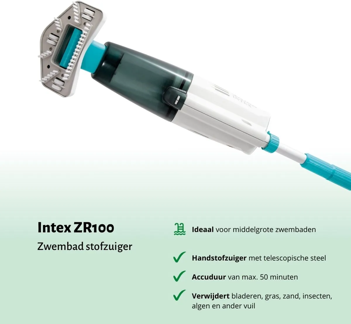 Intex ZR100 Stofzuiger - Zwembad tot Ø549cm - Wit