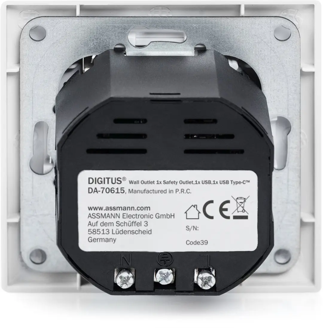Digitus DA-70615 Stopcontact Onderbouw USB - Wit