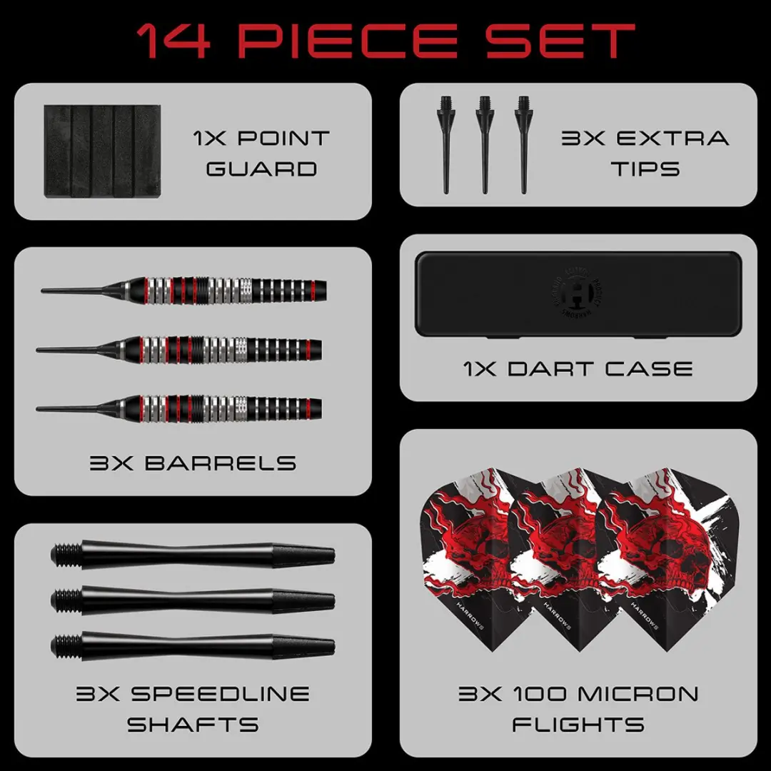 Harrows Ryan Searle Heavy Metal Brass Darts - 3 Stuks - afbeelding 4 van 4