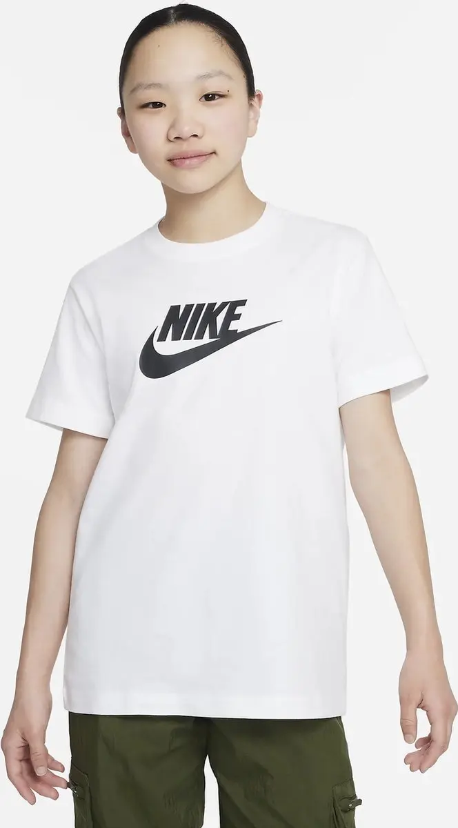 Nike Sportswear Meisjes T-shirt FD0928-100 - Wit/Zwart