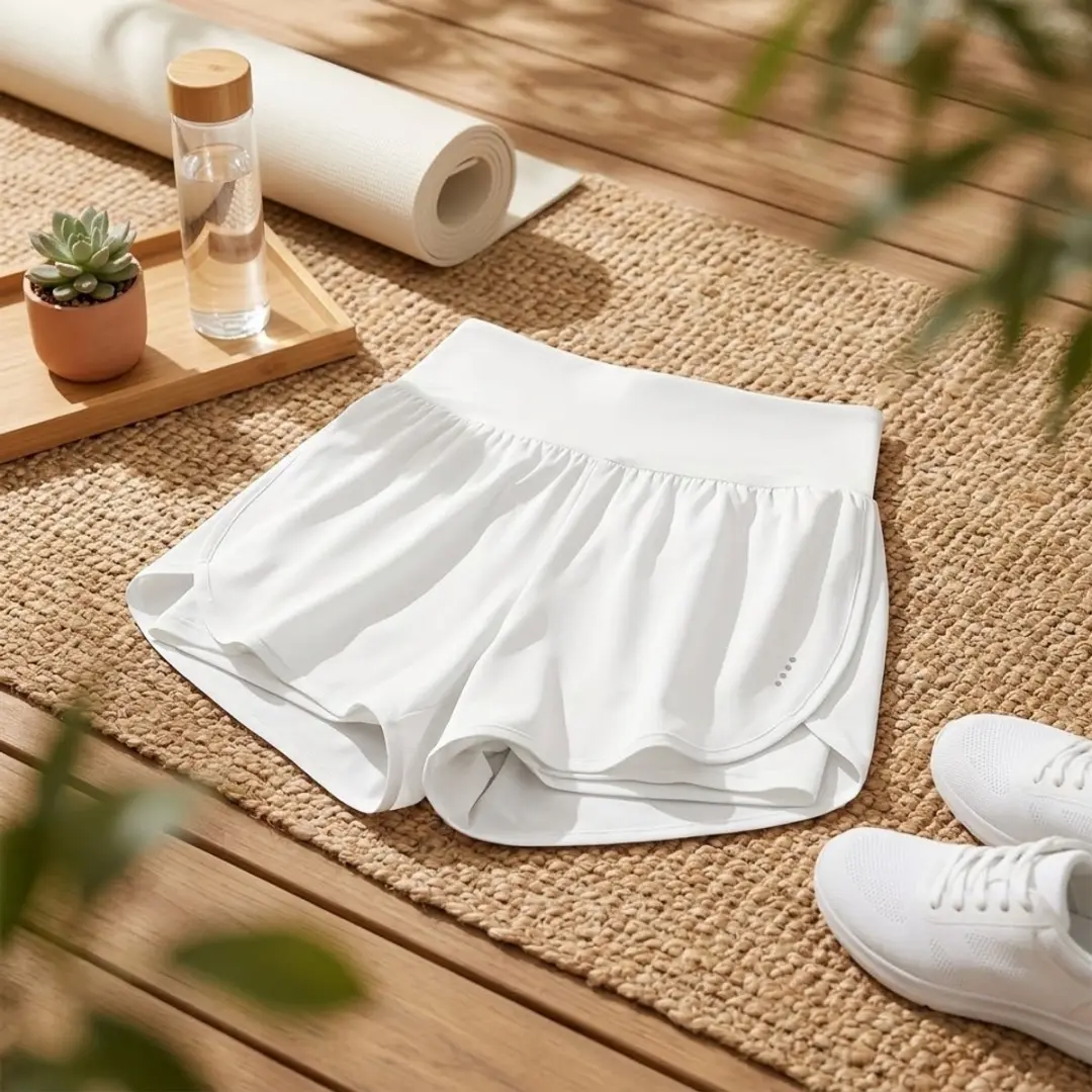 NuveX Wit Dames Sport Shorts Hoge Taille M