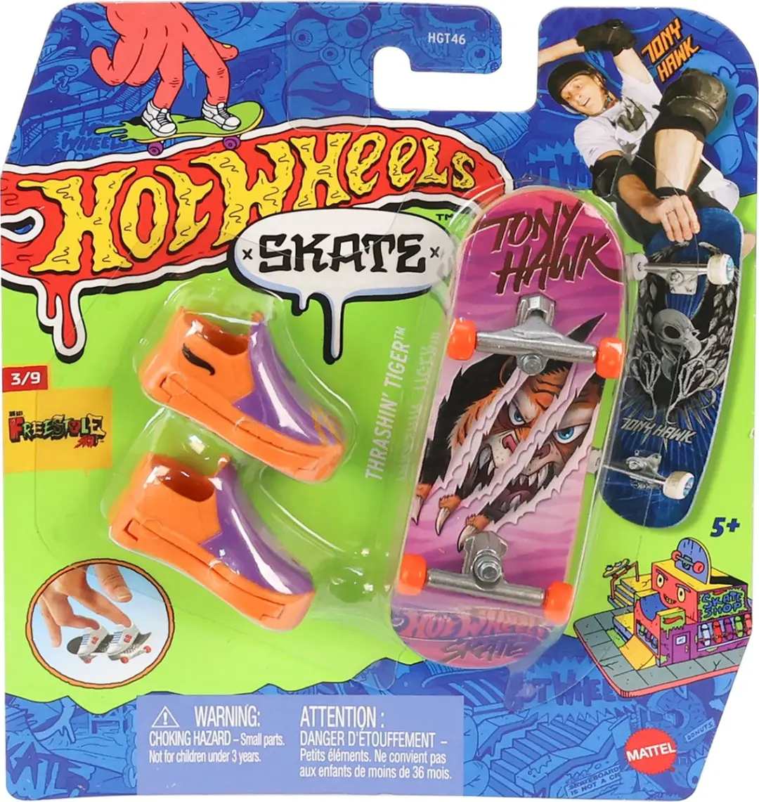 Hot Wheels Vingerskateboard Thrashin' Tiger