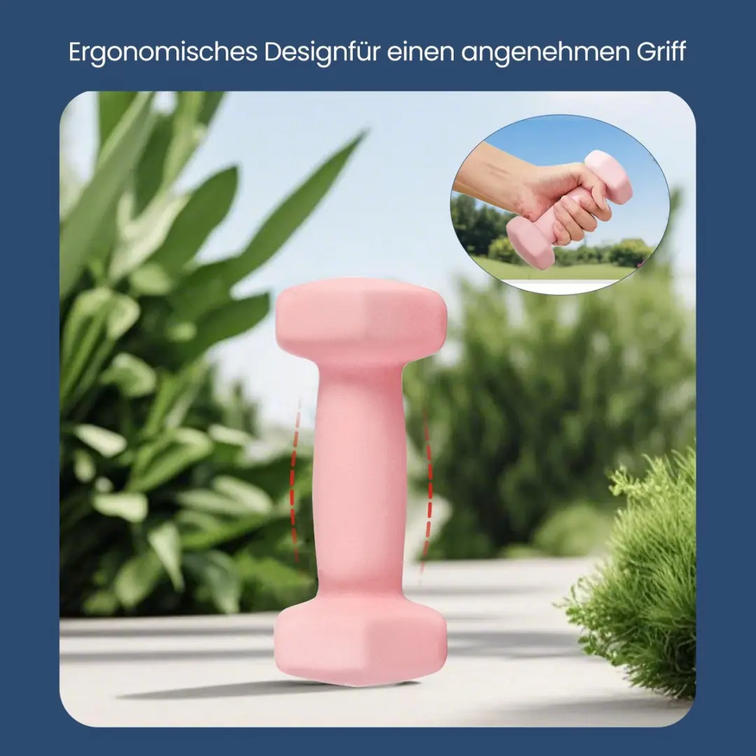 Songmics Halterset 3 Paar 2x1kg - 7-delig - Roze/Aquamarijn/Blauw