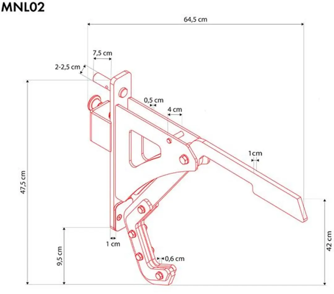 HMS MNL02 Monolift Draaibare Squat Handgrepen