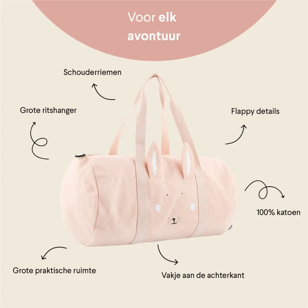 Trixie Mrs. Rabbit Weekend Bag - 6 Vakken - Roze