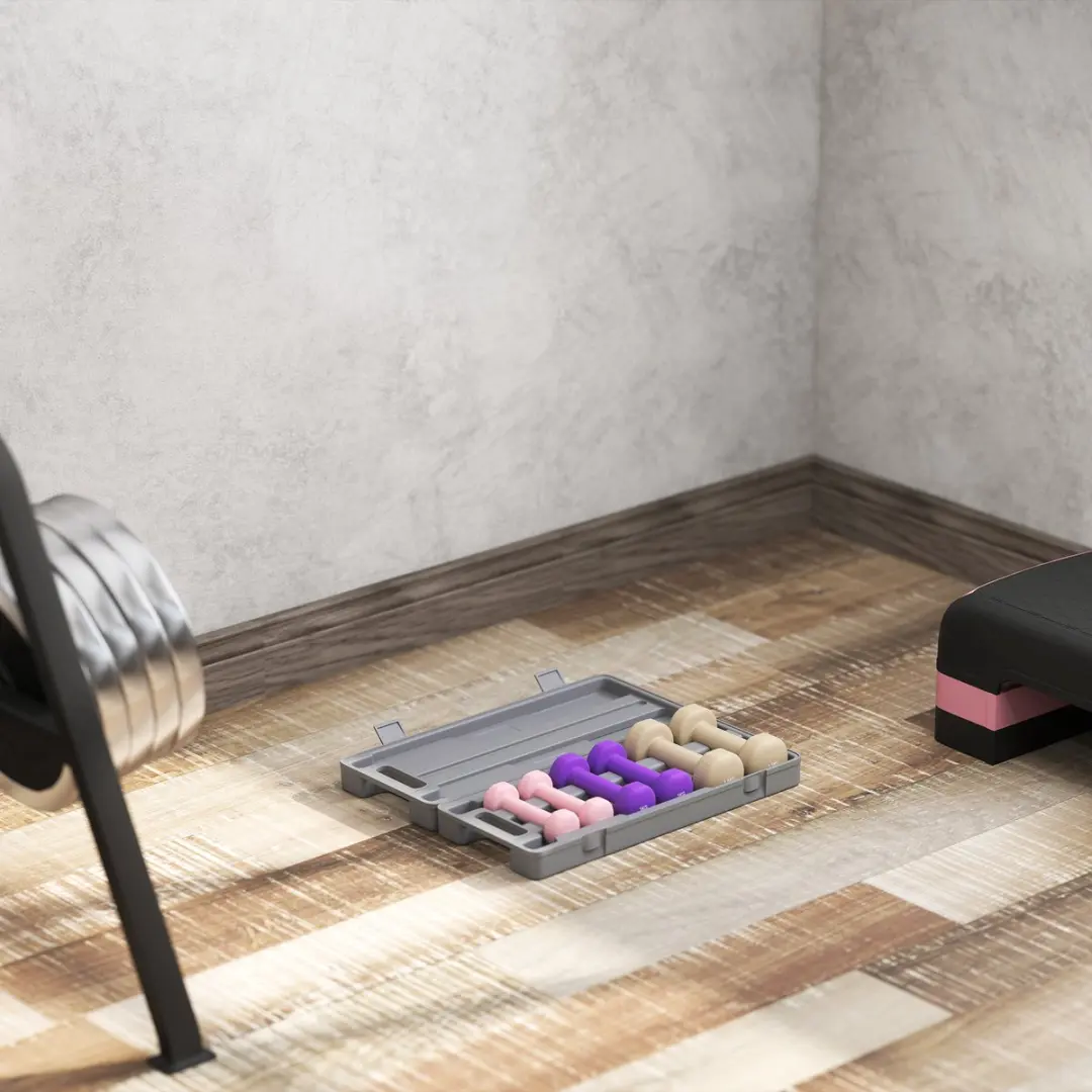 Homcom Halterset Roze Paars Koffie - 6 Stuks