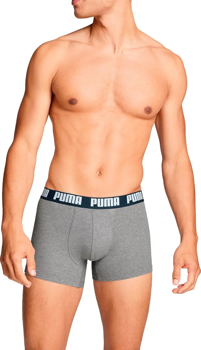 PUMA Basic Boxer Heren - XL - Donkerblauw/Grijs
