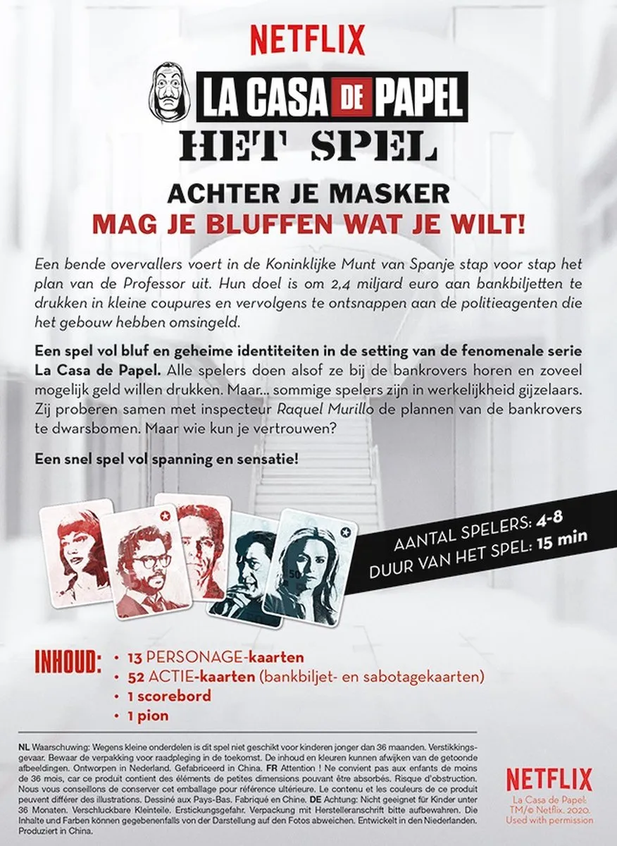 Jumbo La Casa de Papel Het Spel - 13 Personages