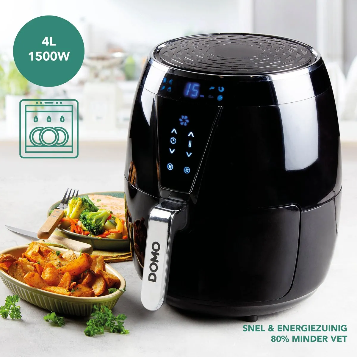 Domo DO532FR Airfryer XL - 1500W - 4L - Zwart