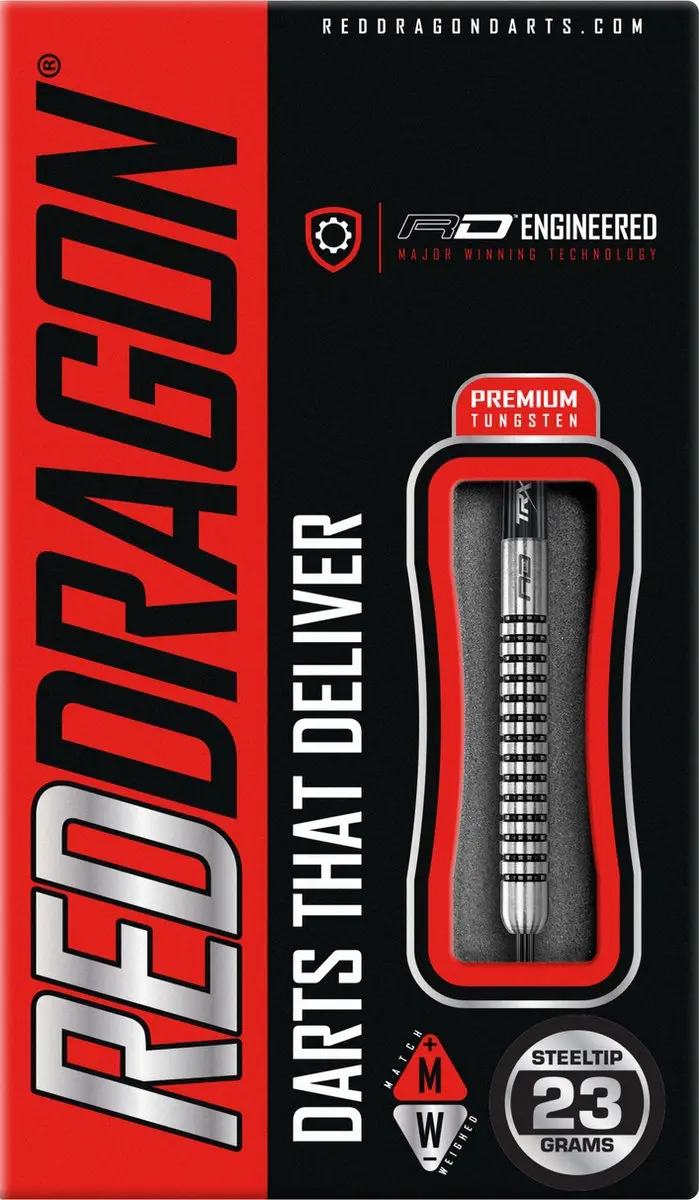 Red Dragon Fury 1 80% Dartpijlen - 3 Stuks - ZilverZwart