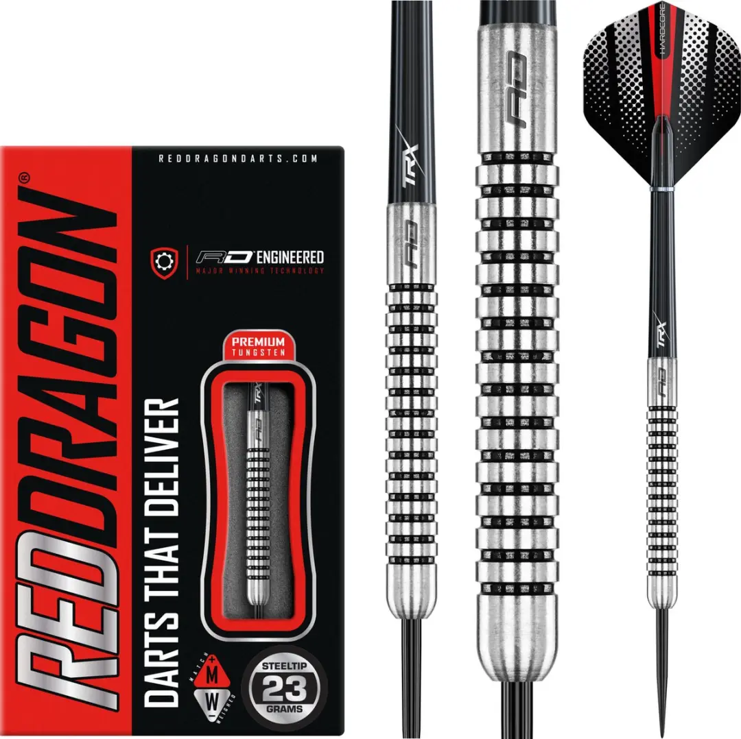 Red Dragon Fury 1 80% Dartpijlen - 3 Stuks - ZilverZwart