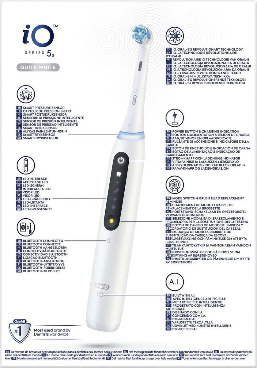 Oral-B iO 5S Elektrische Tandenborstel - Wit