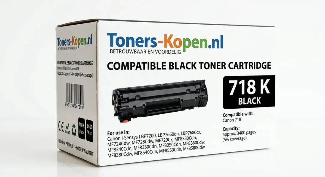 Canon 718BK Toner - 3400 Pagina's - Zwart