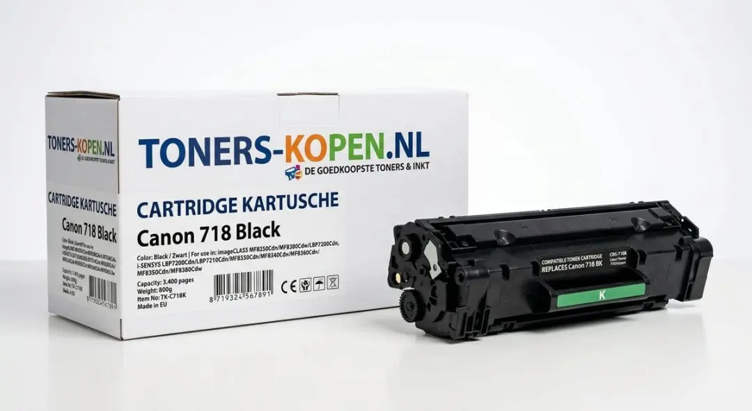 Canon 718BK Toner - 3400 Pagina's - Zwart