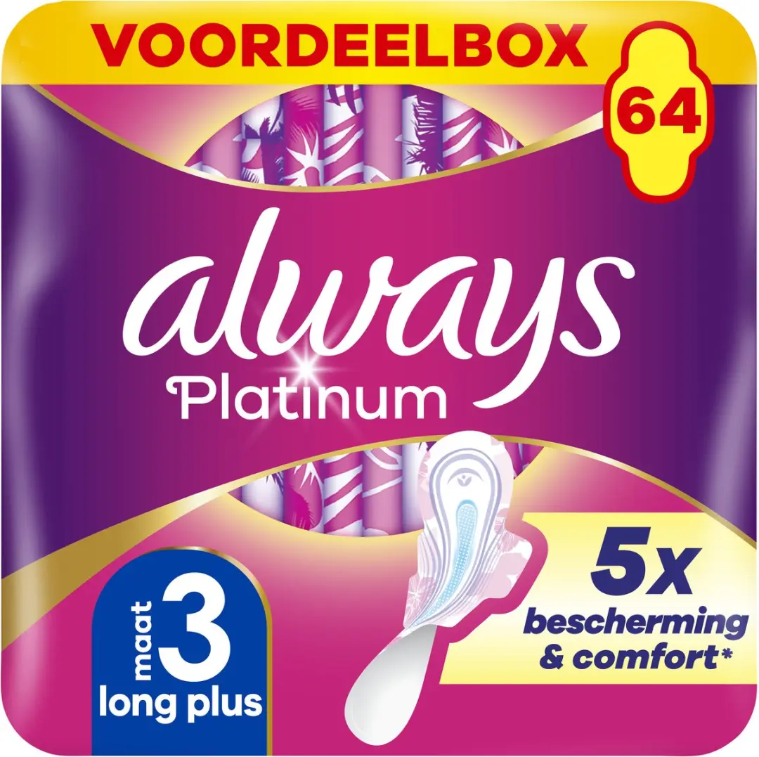 Always Platinum Day & Night Maandverband - 64 Stuks
