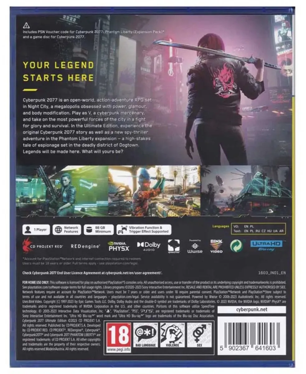 Bandai Namco Cyberpunk 2077 Ultimate Edition PS5